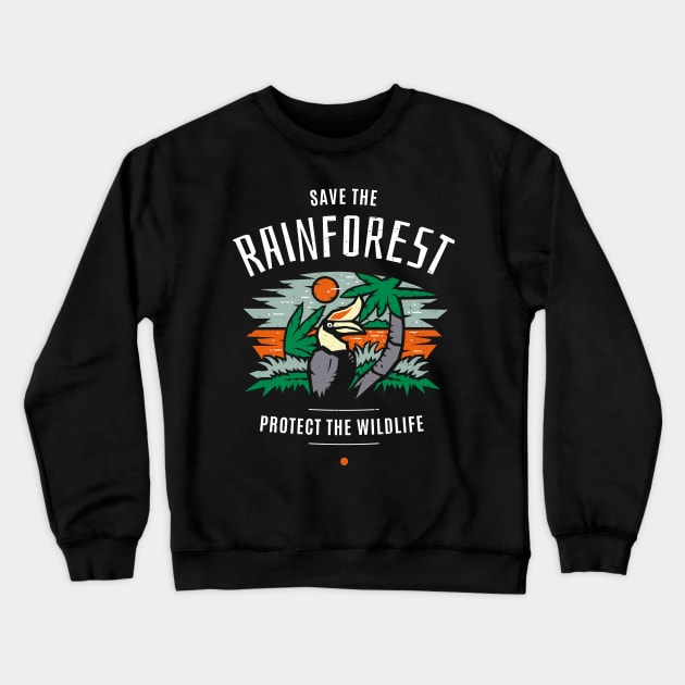 Save the Rainforest Protect the Wildlife Crewneck Sweatshirt by bangtees